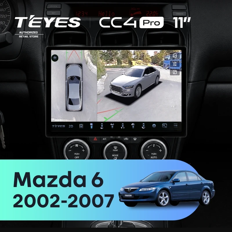 Штатная магнитола Teyes CC4 Pro 8/128 Mazda 6 GG (2002-2007) (11")