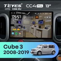 Штатная магнитола Teyes CC4 Pro 8/128 Nissan Cube 3 Z12 (2008-2019) (0din) (13")