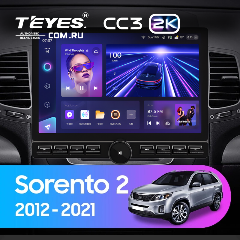 Штатная магнитола Teyes CC3 2K 6/128 Kia Sorento 2 II XM (2012-2021) F3 (13&quot; с кнопками)