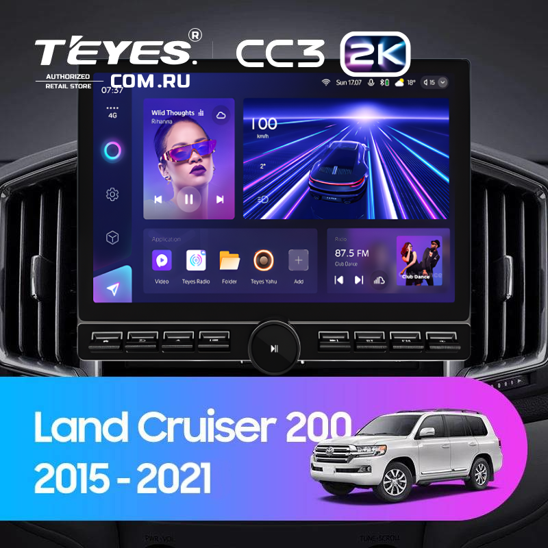 Штатная магнитола Teyes CC3 2K 6/128 Toyota Land Cruiser 200 (2015-2021) (13&quot; с кнопками)