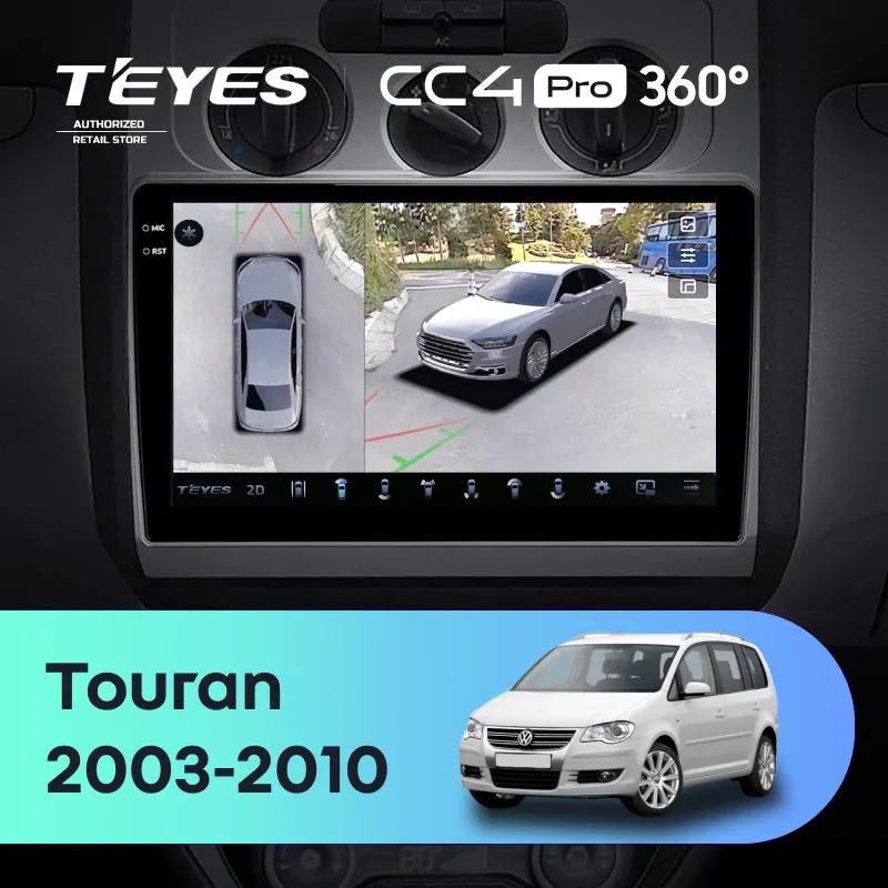 Штатная магнитола Teyes CC4 Pro 360 12/256 Volkswagen Touran 1 (2003-2010) F2