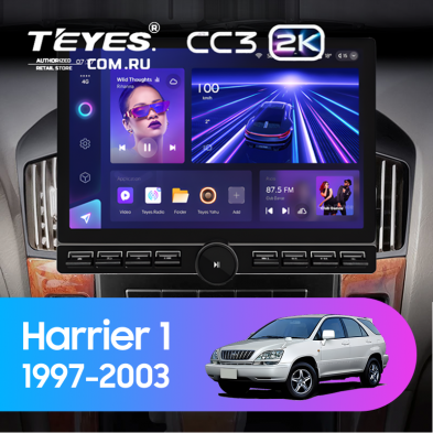 Штатная магнитола Teyes CC3 2K 6/128 Toyota Harrier 1 (XU10) (1997-2003) F2 (13" с кнопками)