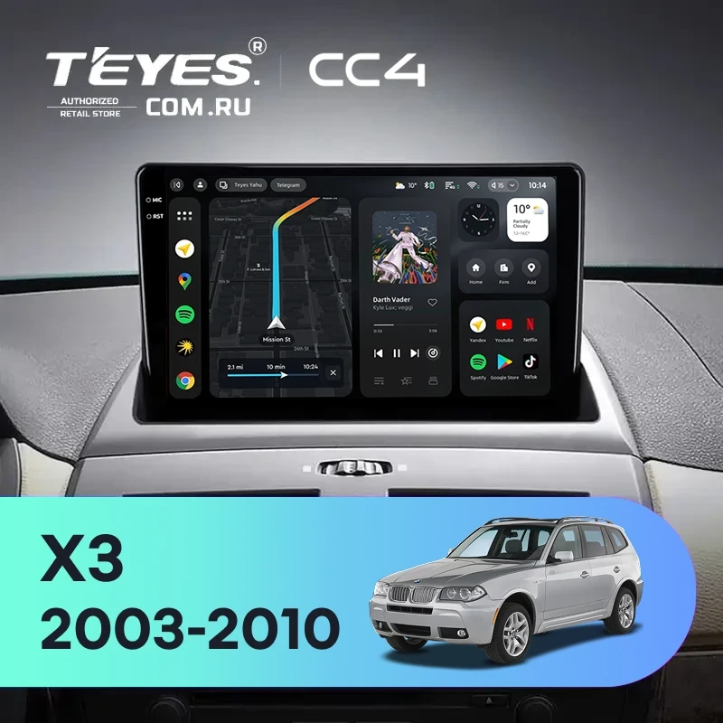 Штатная магнитола Teyes CC4 6/64 BMW X3 E83 (2003-2010) (0din)