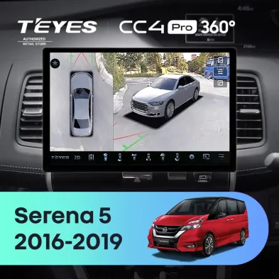 Штатная магнитола Teyes CC4 Pro 360 12/256 Nissan Serena 5 C27 (2016-2019) F2 Правый руль (13")
