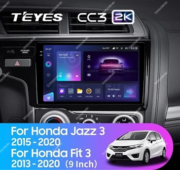 Штатная магнитола Teyes CC3 2K 6/128 Honda Fit 3 GP GK (2013-2020) Тип-B
