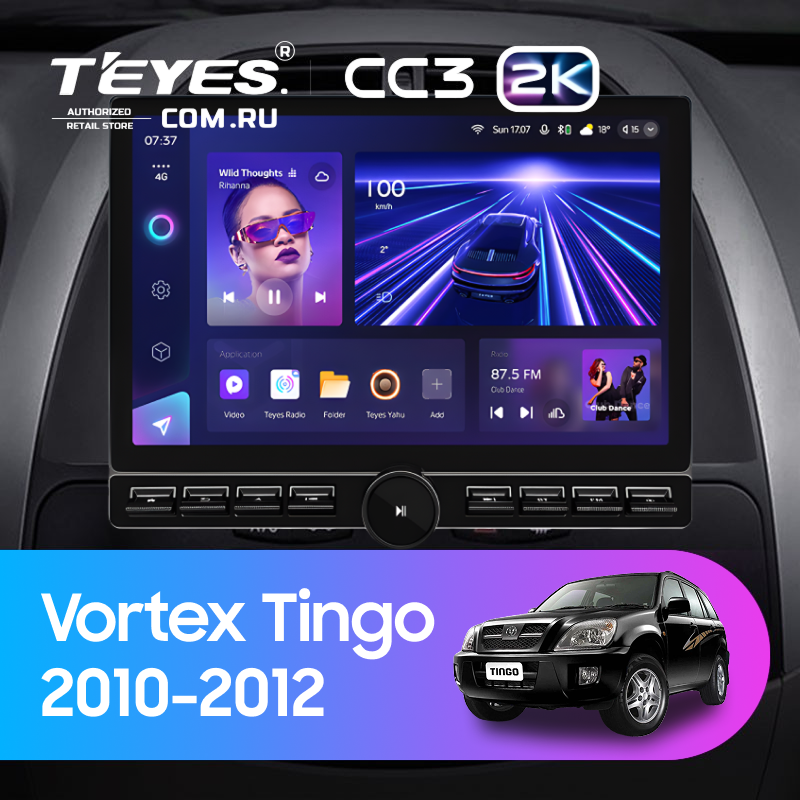 Штатная магнитола Teyes CC3 2K 6/128 Vortex Tingo (2010-2012) (13&quot; с кнопками)