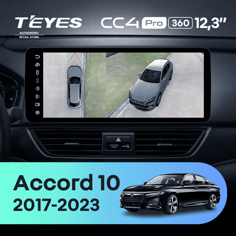 Штатная магнитола Teyes CC4 Pro 12.3" 360 8/128 Honda Accord 10 CV (2017-2023) Тип-B