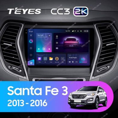 Штатная магнитола Teyes CC3 2K 360 6/128 Hyundai Santa Fe 3 (2013-2016) Тип-A
