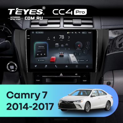 Штатная магнитола Teyes CC4 Pro 12/256 Toyota Camry 7 XV 50 55 (2014-2017) (черная) F2