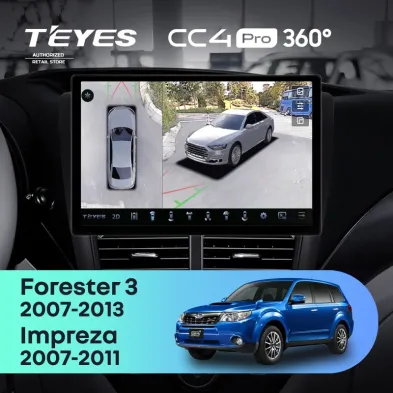 Штатная магнитола Teyes CC4 Pro 360 12/256 Subaru Forester 3 SH (2007-2013) (11")