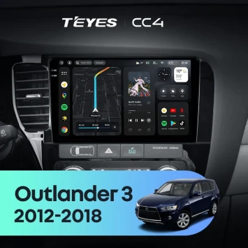 Штатная магнитола Teyes CC4 8/128 Mitsubishi Outlander 3 GF0W GG0W (2012-2018) Тип-B