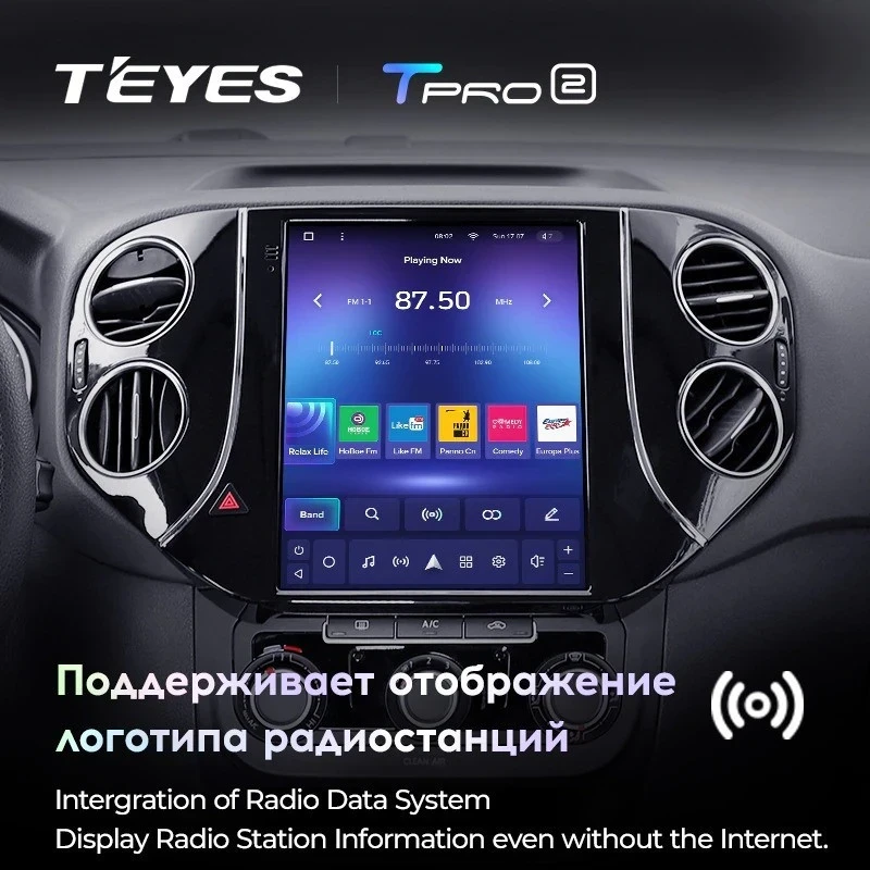 Штатная магнитола Tesla style Teyes TPRO 2 6/128 Volkswagen Tiguan 1 NF (2007-2016)