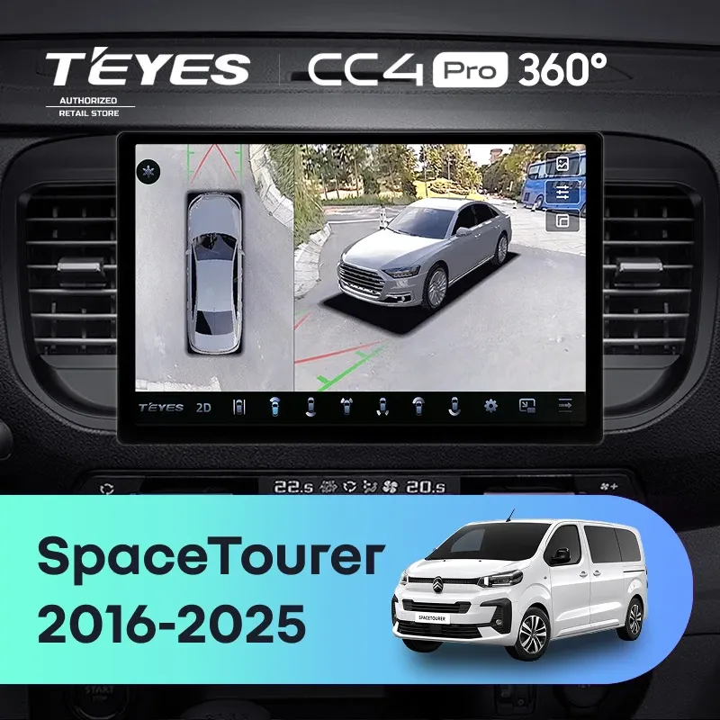Штатная магнитола Teyes CC4 Pro 360 8/128 Citroen SpaceTourer (2016-2025) (13")