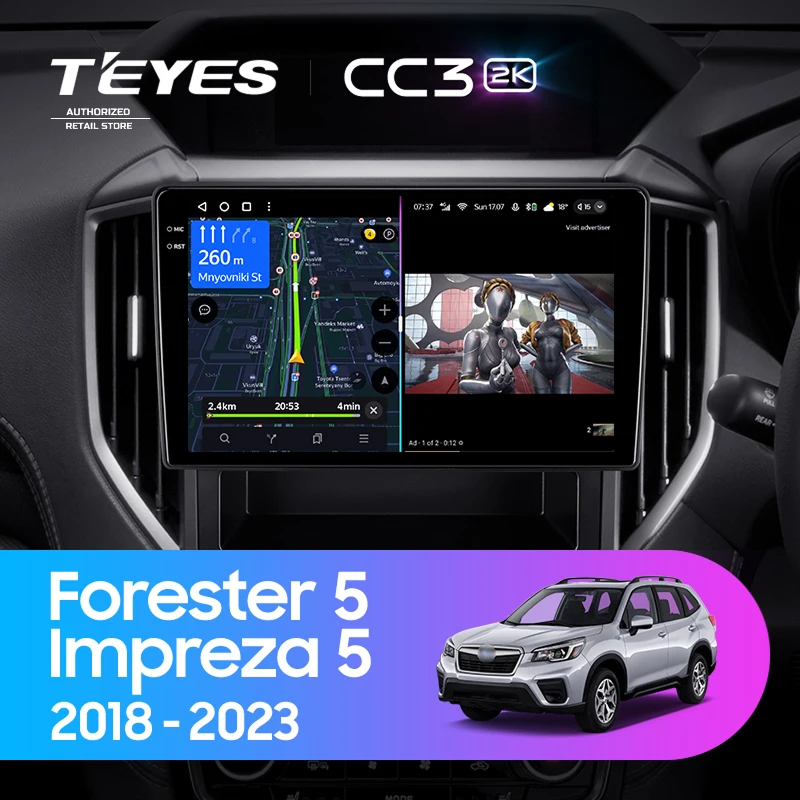 Штатная магнитола Teyes CC3 2K 360 6/128 Subaru Forester 5 (2018-2023)