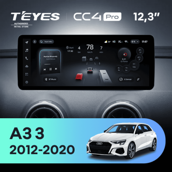 Штатная магнитола Teyes CC4 Pro 12.3" 8/128 Audi A3 3 8V (2012-2020)