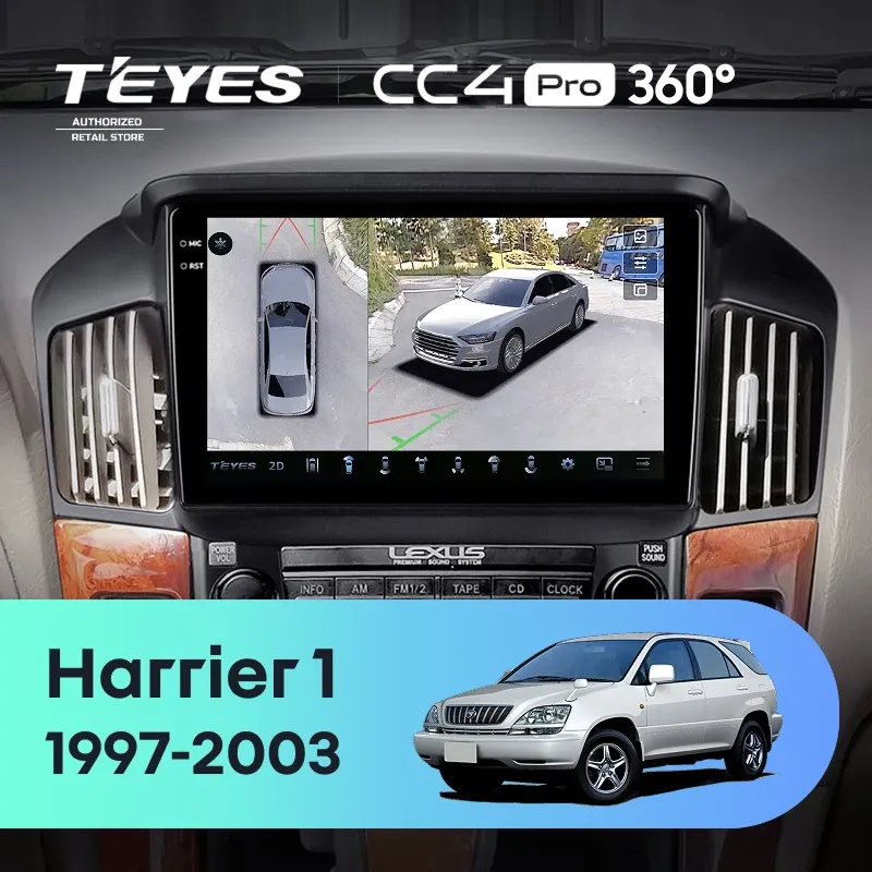 Штатная магнитола Teyes CC4 Pro 360 8/128 Toyota Harrier 1 (XU10) (1997-2003) F1