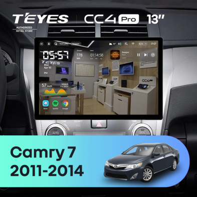 Штатная магнитола Teyes CC4 Pro 12/256 Toyota Camry 7 XV 50 55 (2011-2014) (13")