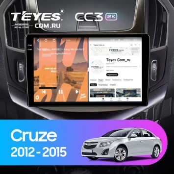 Штатная магнитола Teyes CC3 2K 360 6/128 Chevrolet Cruze J300 J308 (2012-2015) F2 (черная)