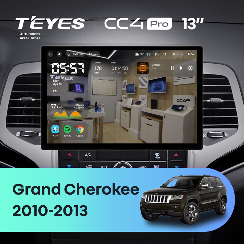 Штатная магнитола Teyes CC4 Pro 8/128 Jeep Grand Cherokee WK2 (2010-2013) (13&quot;)