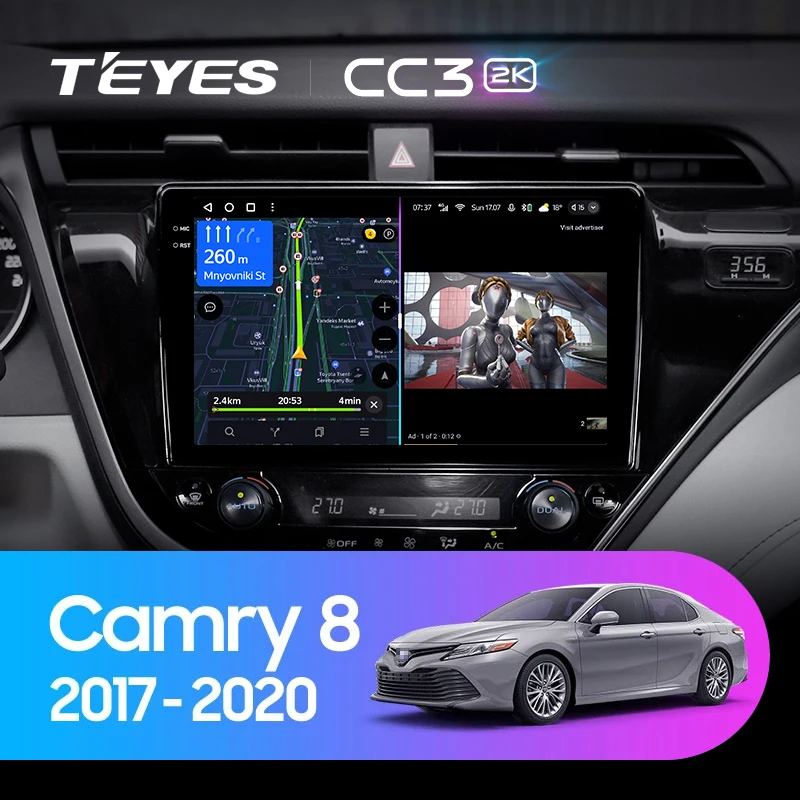Штатная магнитола Teyes CC3 2K 4/64 Toyota Camry 8 XV 70 (2017-2020)