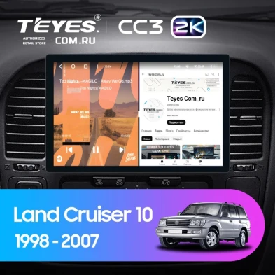 Штатная магнитола Teyes CC3 2K 4/64 Toyota Land Cruiser 10 J100 100 (1998-2007) (11")