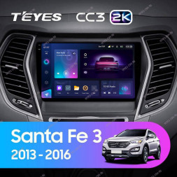 Штатная магнитола Teyes CC3 2K 360 6/128 Hyundai Santa Fe 3 (2013-2016) Тип-C