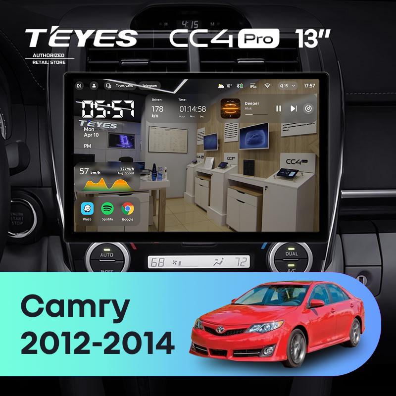 Штатная магнитола Teyes CC4 Pro 12/256 Toyota Camry 7 XV 50 55 (2012-2014) Америка (13&quot;)