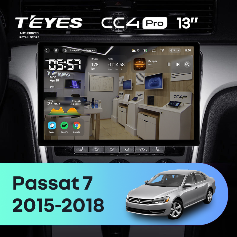 Штатная магнитола Teyes CC4 Pro 12/256 Volkswagen Passat 7 B7 (2015-2018) F1 (13&quot;)