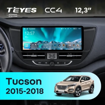 Штатная магнитола Teyes CC4 12.3" 6/64 Hyundai Tucson 3 (2015-2018) Тип-B
