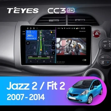 Штатная магнитола Teyes CC3 2K 6/128 Honda Jazz 2 GG (2007-2014) Правый руль