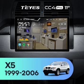 Штатная магнитола Teyes CC4 Pro 8/128 BMW X5 E39 E53 (1999-2006) (11")