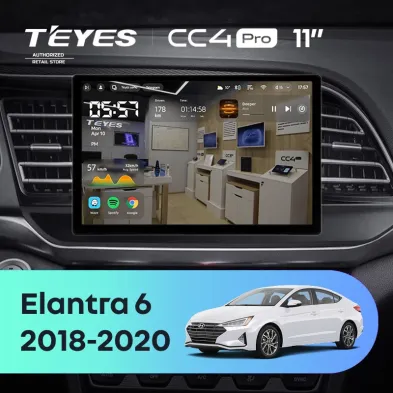 Штатная магнитола Teyes CC4 Pro 8/128 Hyundai Elantra 6 (2018-2020) Тип-B (11")