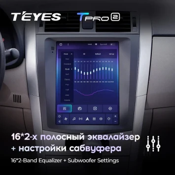 Штатная магнитола Tesla style Teyes TPRO 2 6/128 Toyota Corolla 10 E140 E150 (2006-2013)