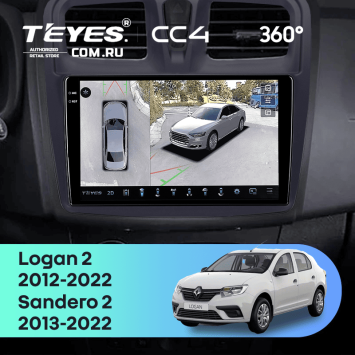 Штатная магнитола Teyes CC4 360 6/64 Renault Logan 2 (2012-2022) F1 (10")