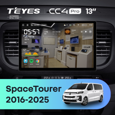Штатная магнитола Teyes CC4 Pro 8/128 Citroen SpaceTourer (2016-2025) (13&quot;)