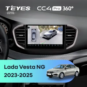 Штатная магнитола Teyes CC4 Pro 360 12/256 Lada Vesta NG (2023-2025) Тип-A (черно-серая)