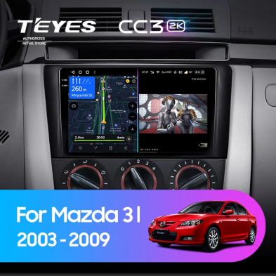 Штатная магнитола Teyes CC3 2K 360 6/128 Mazda 3 1 BK (2003-2009)