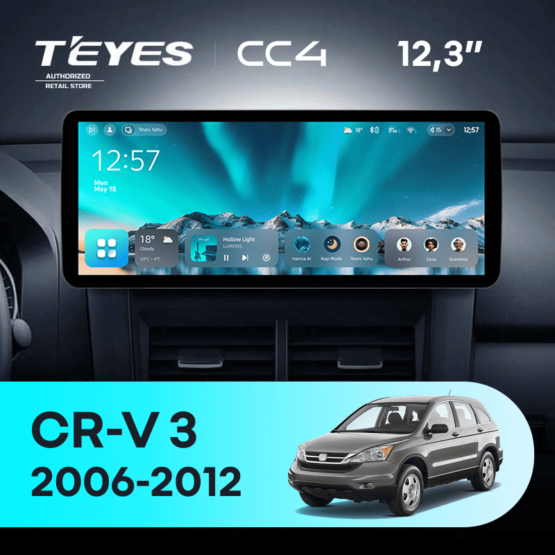 Штатная магнитола Teyes CC4 12.3" 6/64 Honda CR-V 3 RE (2006-2012)