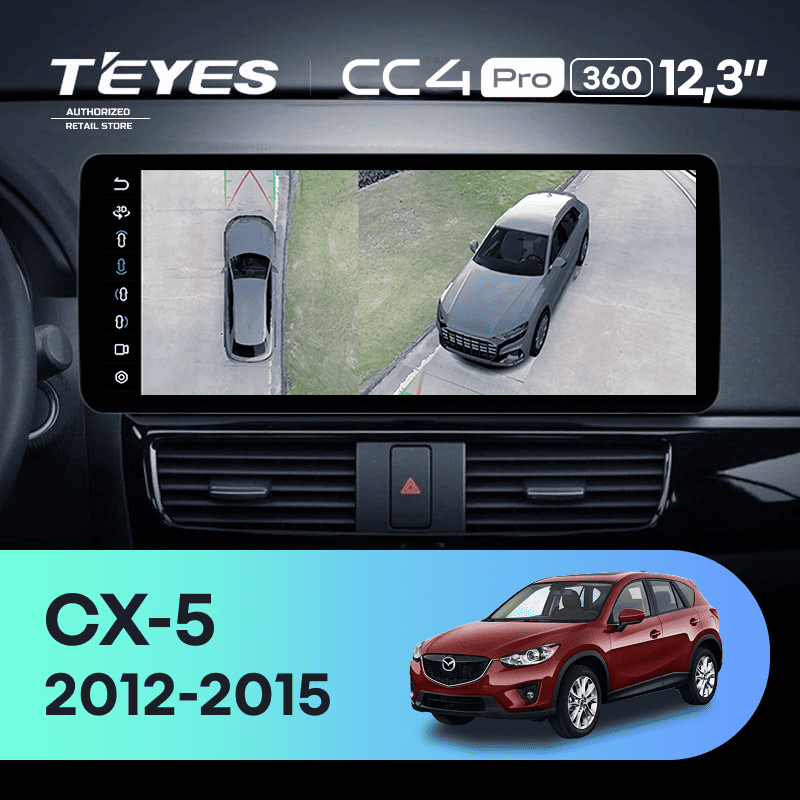 Штатная магнитола Teyes CC4 Pro 12.3" 360 12/256 Mazda CX-5 (2012-2015) Тип-B