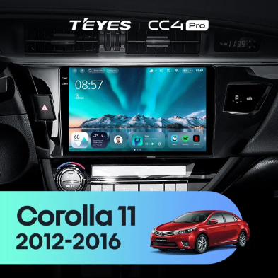Штатная магнитола Teyes CC4 Pro 8/128 Toyota Corolla (2012-2016) Тип-A