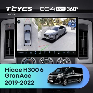 Штатная магнитола Teyes CC4 Pro 360 12/256 Toyota Hiace H300 VI (2019-2022) Тип-B (13")