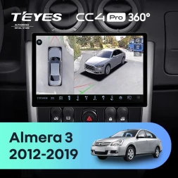 Штатная магнитола Teyes CC4 Pro 360 12/256 Nissan Almera 3 G15 (2012-2019) F2 (11")