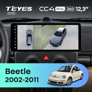Штатная магнитола Teyes CC4 Pro 12.3" 360 8/128 Volkswagen Beetle A4 (2002-2011)