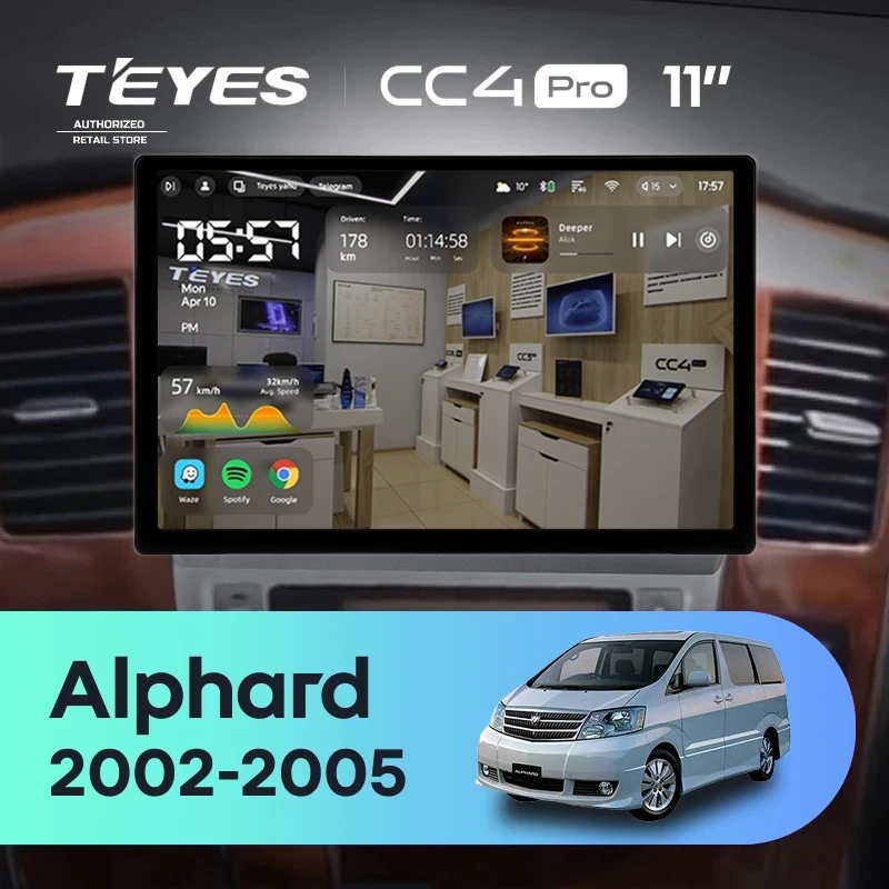 Штатная магнитола Teyes CC4 Pro 8/128 Toyota Alphard 1 H10 (2002-2005) F1 (11")