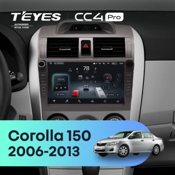 Штатная магнитола Teyes CC4 Pro 12/256 Toyota Corolla 150 (2006-2013) F2 с кнопками