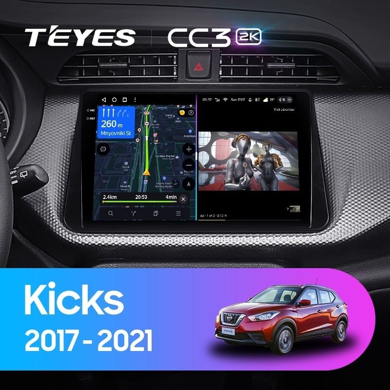 Штатная магнитола Teyes CC3 2K 4/32 Nissan Kicks P15 (2017-2021)