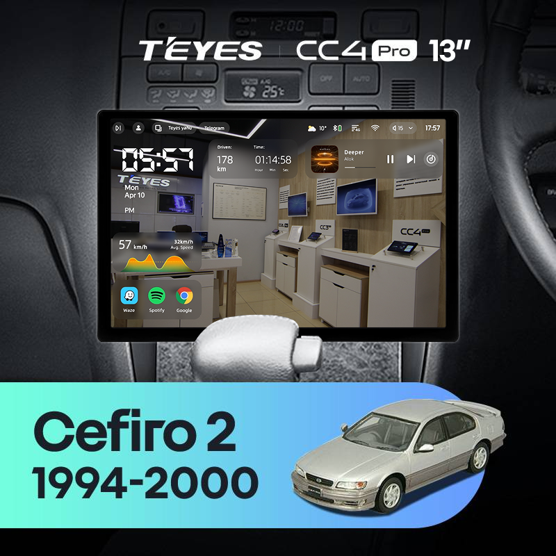 Штатная магнитола Teyes CC4 Pro 8/128 Nissan Cefiro 2 A32 (1994-2000) F1 (13&quot;)