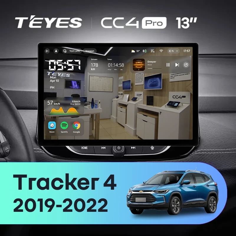 Штатная магнитола Teyes CC4 Pro 8/128 Chevrolet Tracker 4 (2019-2022) Тип-A (0din) (13")