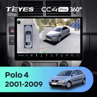 Штатная магнитола Teyes CC4 Pro 360 8/128 Volkswagen Polo Mk4 (2001-2009) F2 (13")