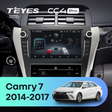 Штатная магнитола Teyes CC4 Pro 8/128 Toyota Camry 7 XV 50 55 (2014-2017) F2 с кнопками